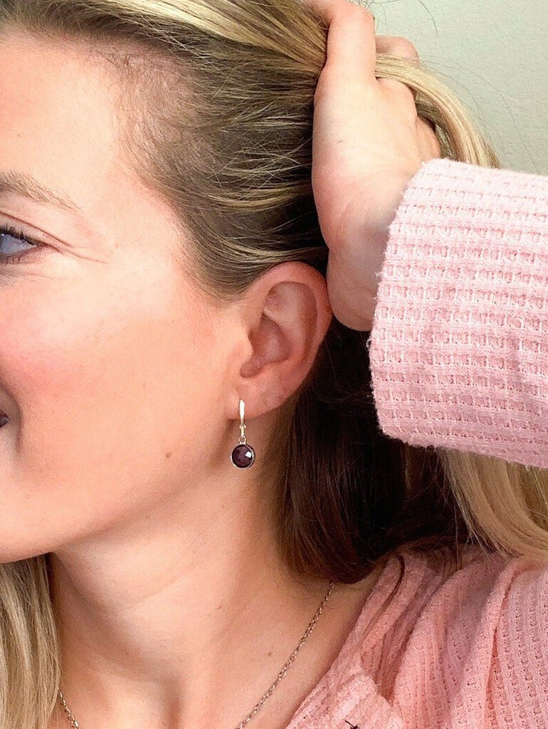 Birthstone earrings february sales