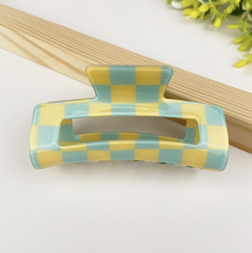 Checkerboard Retro Hair Claw Clip