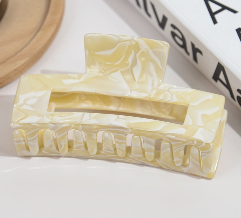 Vintage Oversized Square Acetate Claw Clip