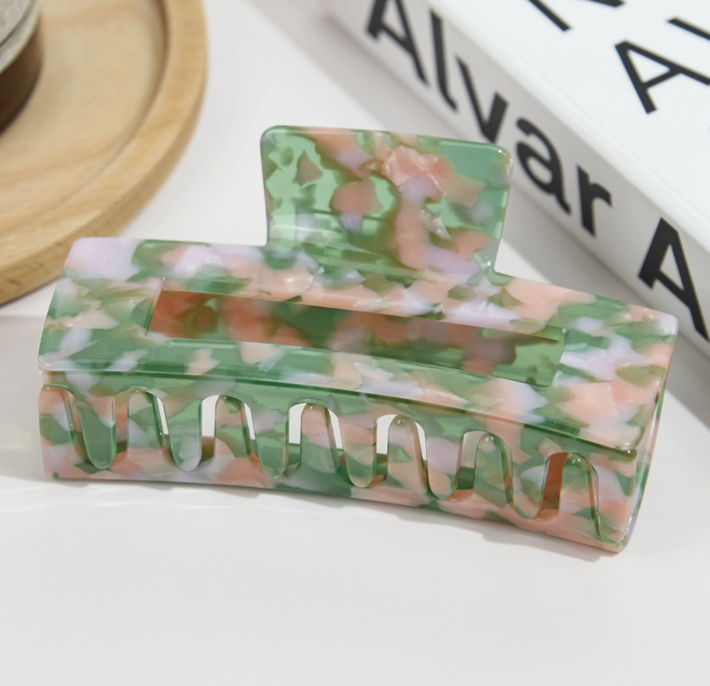 Vintage Oversized Square Acetate Claw Clip