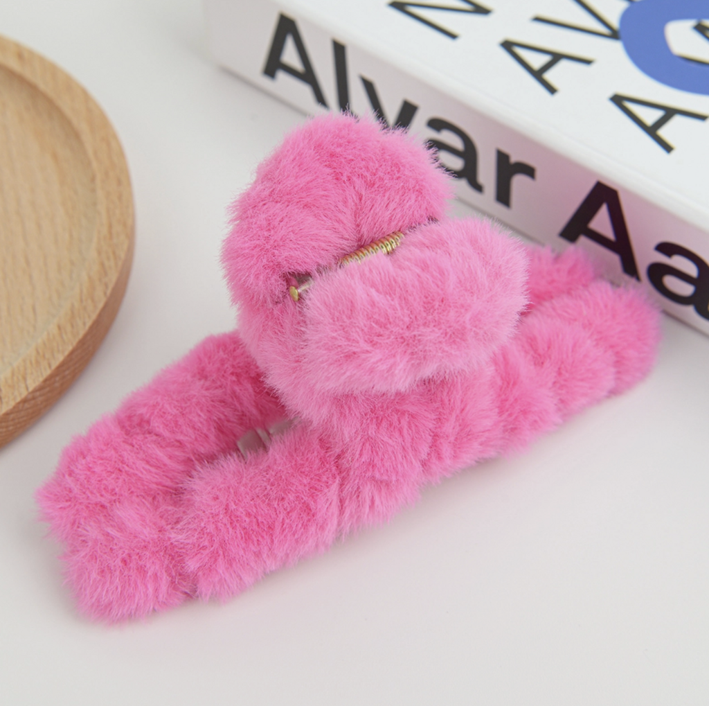 French Plush Hair Claw Clip