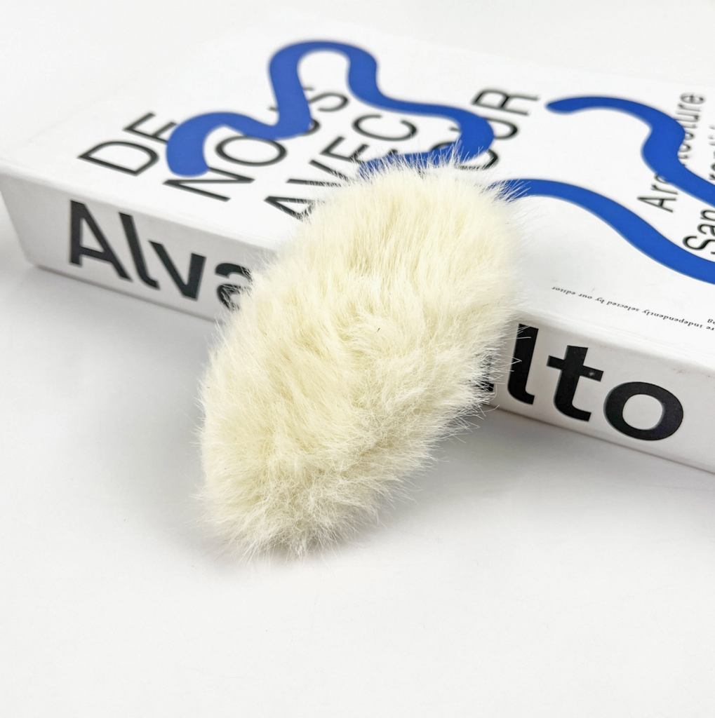 Oval Fur Plush Snap Hair Clip