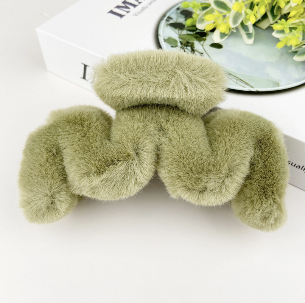 Squiggle Fuzzy Hair Claw Clip