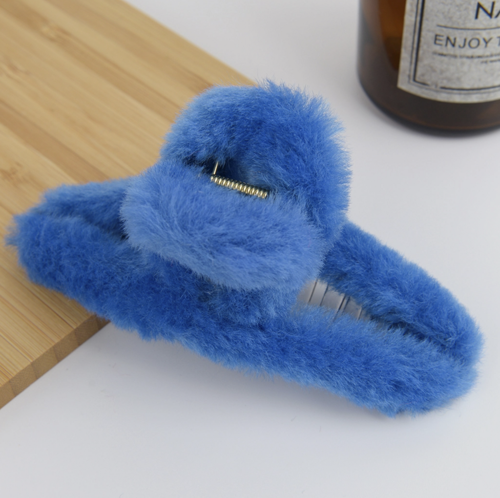 French Plush Hair Claw Clip