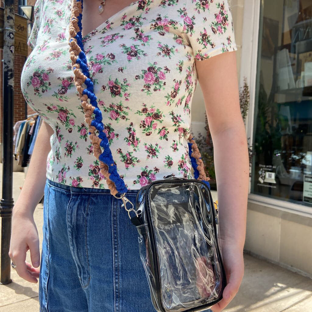 Macrame Clear Crossbody Stadium Bag