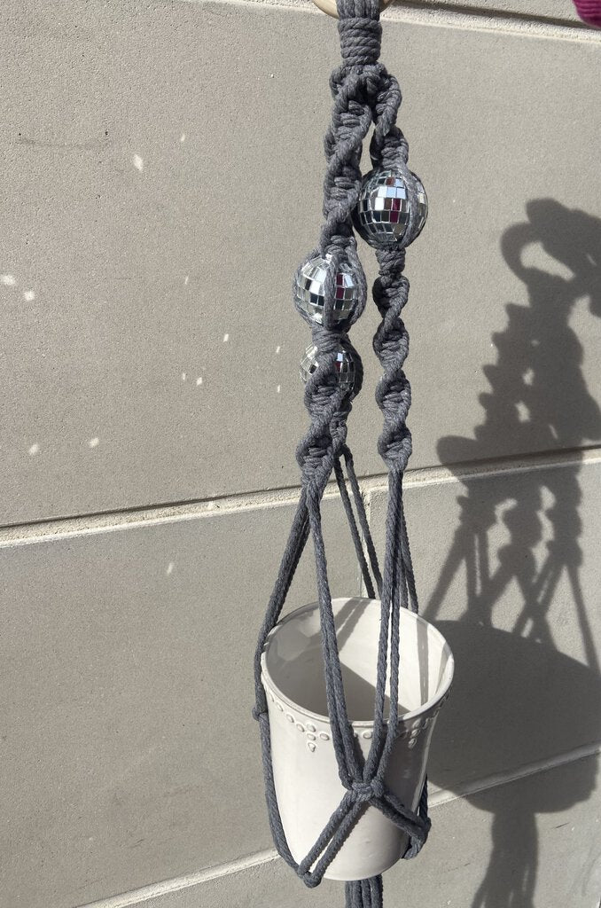 Macrame Disco Ball Plant Hanger