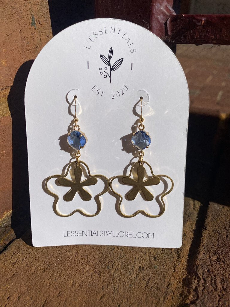 Flower Gem Stone Earrings