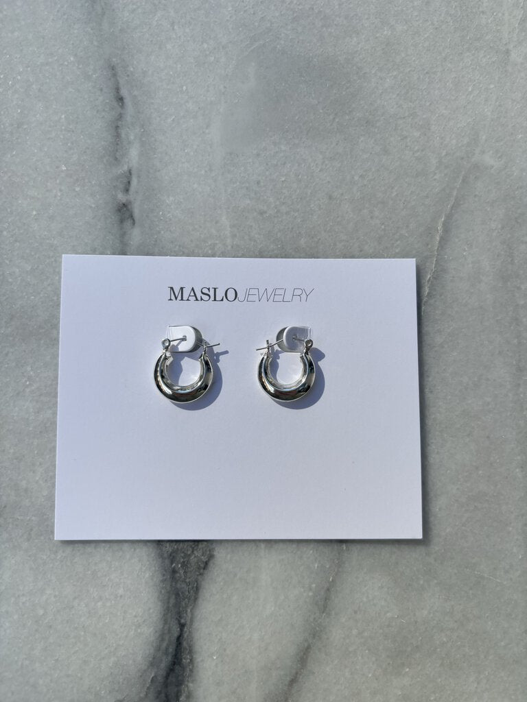 Tiny Round Hollow Hoop Earrings