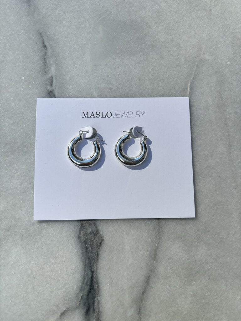 Small Round Hollow Hoop Earrings