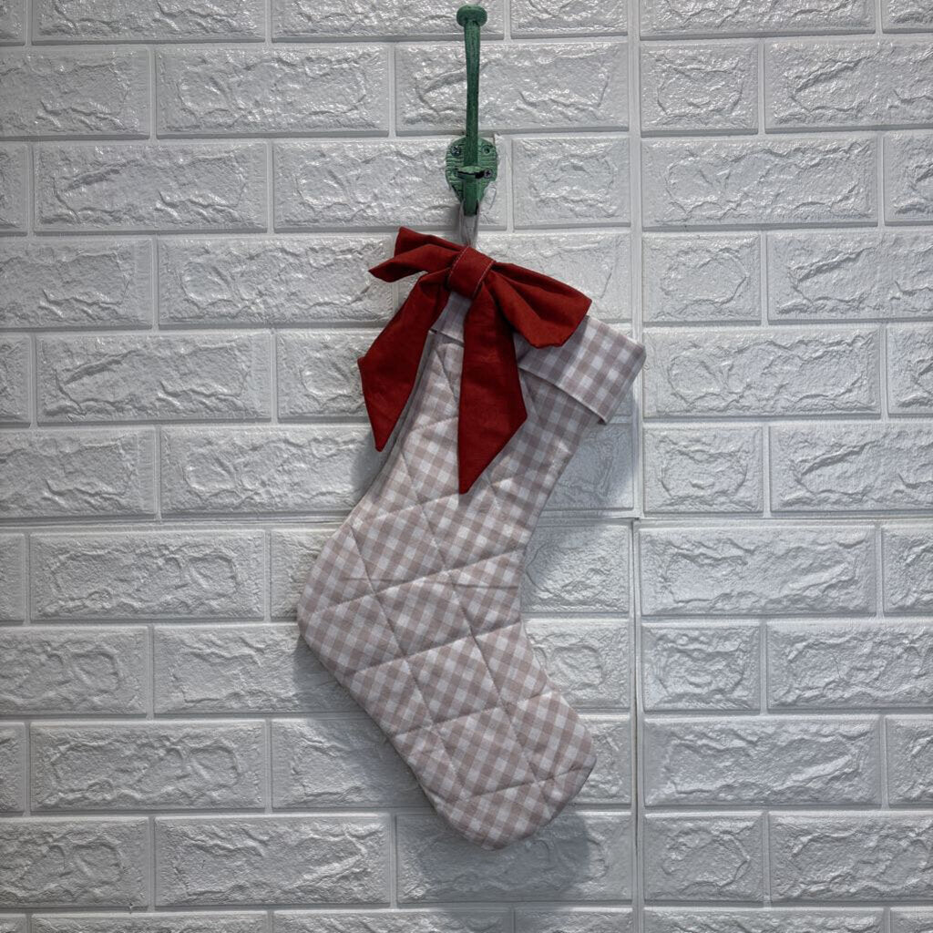 Quilted Gingham Bow Stocking