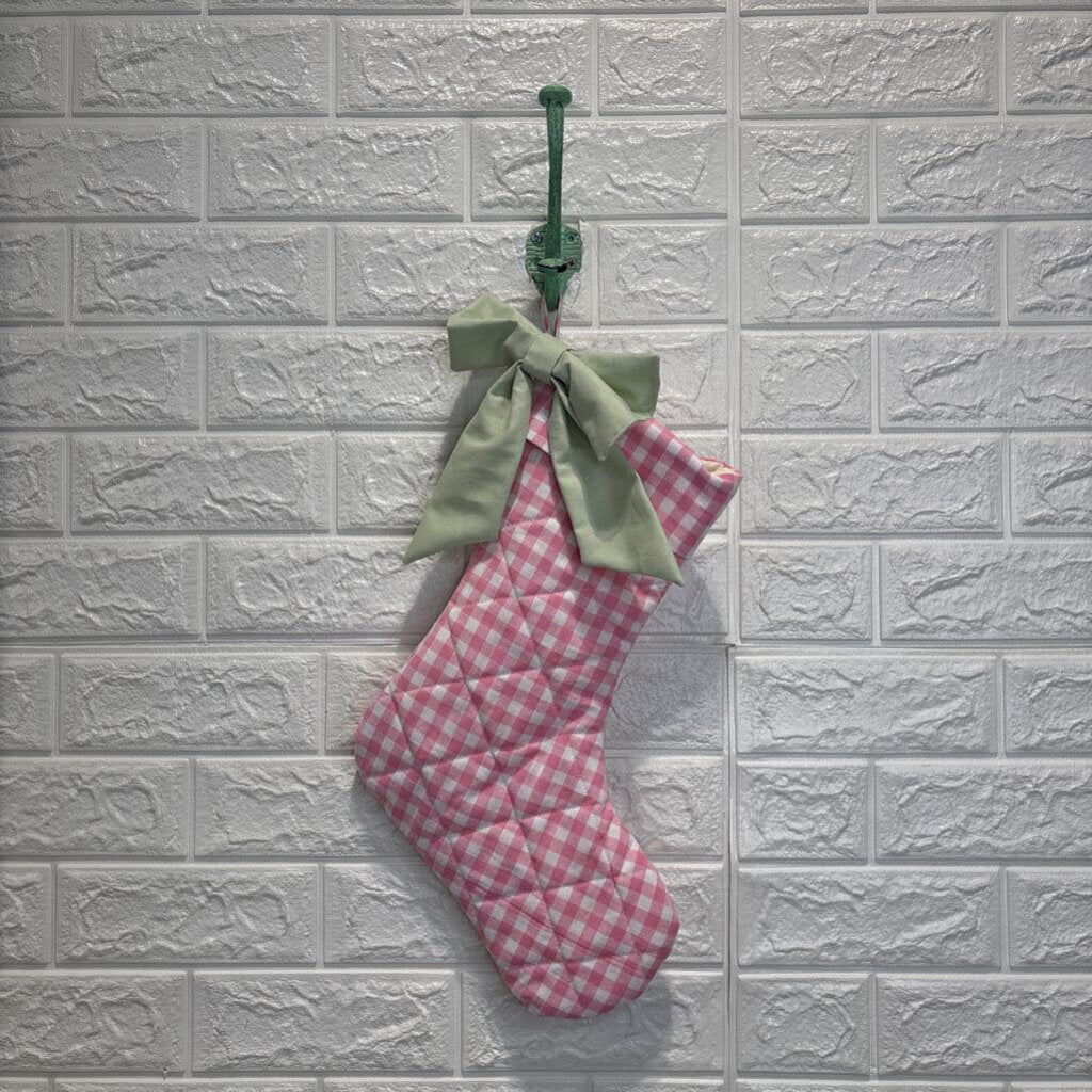 Quilted Gingham Bow Stocking