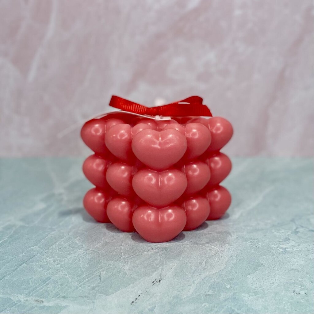 Heart Bubble Cube Candle