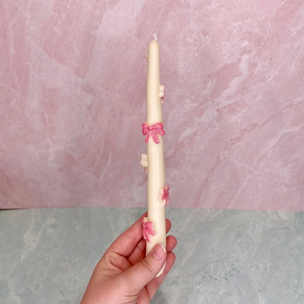 Bow Taper Candle