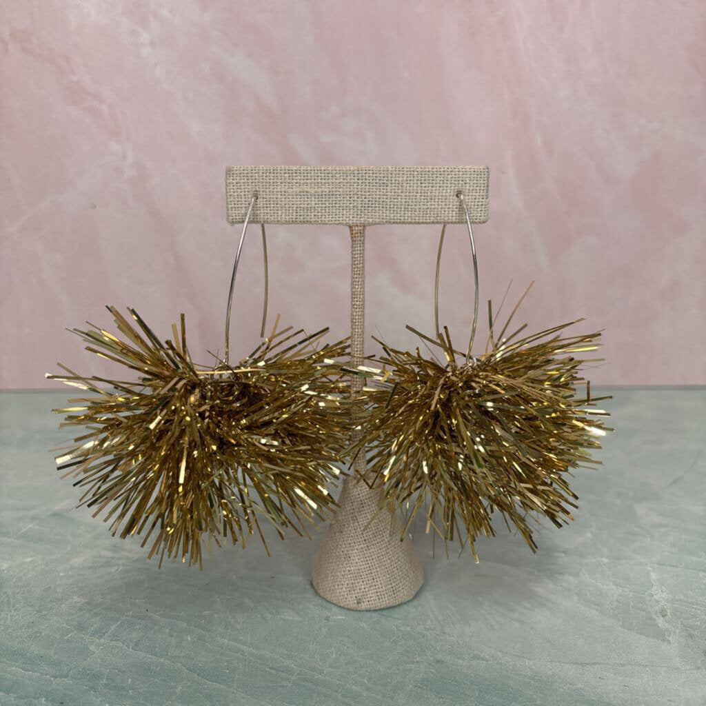 Tinsel Pom Earrings