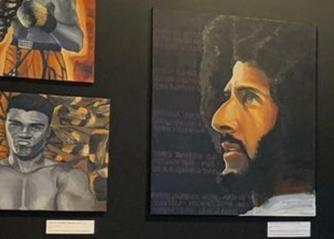 Portraits of Colin Kaepernick and Muhammad Ali, made by Justin White Art 