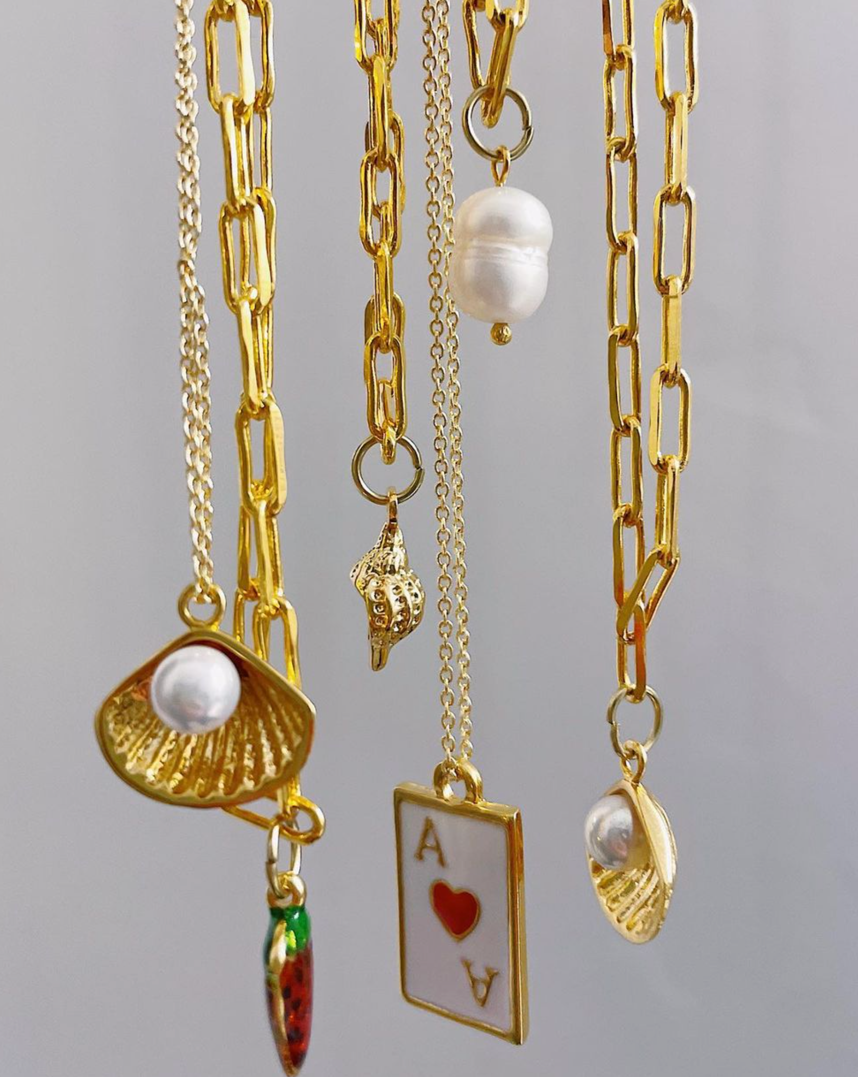 hanging charm necklaces from good jujuu art