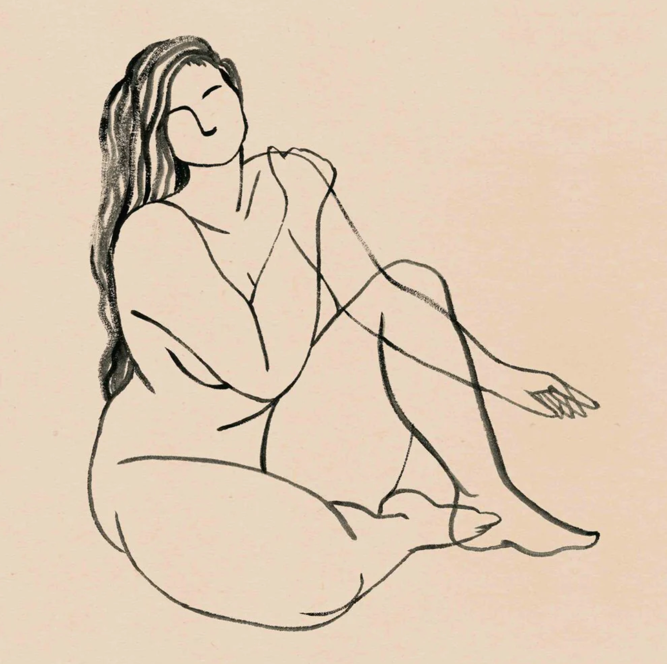 plus-sized woman figure drawing from Grace Popp art