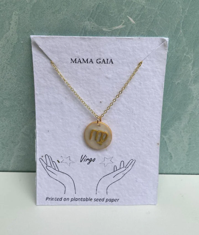 Virgo Pendant necklace made by Mama Gaia
