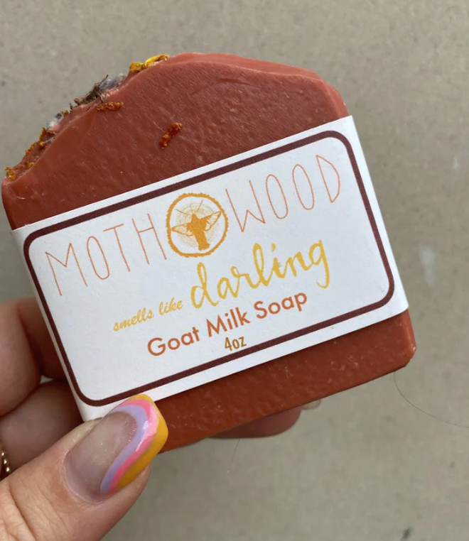 4oz. goat milk Orange soap that "smells like darling" made by moth wood