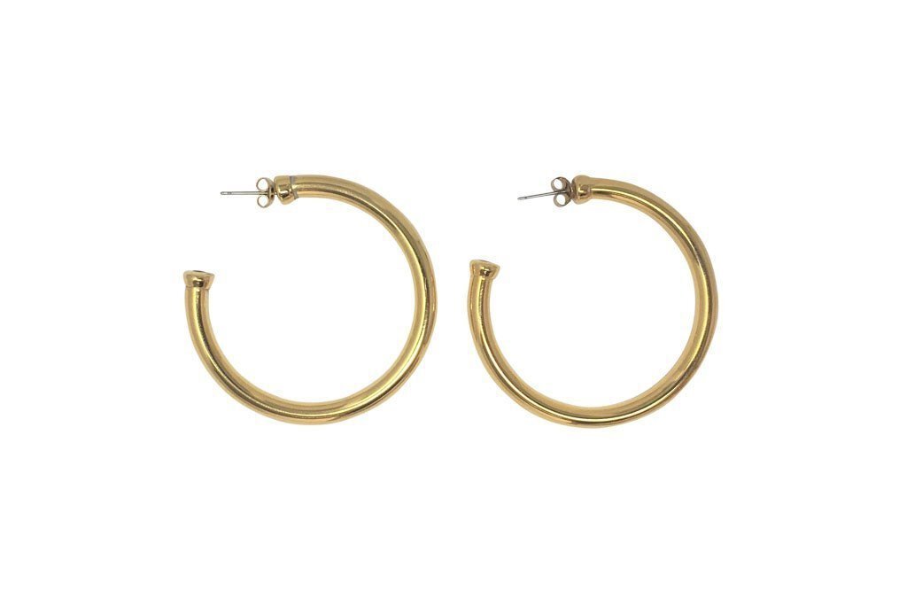 Large Gold Thin Hoop Earrings