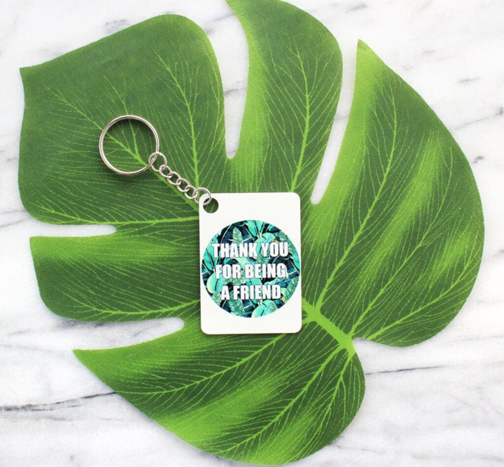 "Thank You for Being a Friend" Plant Keychain