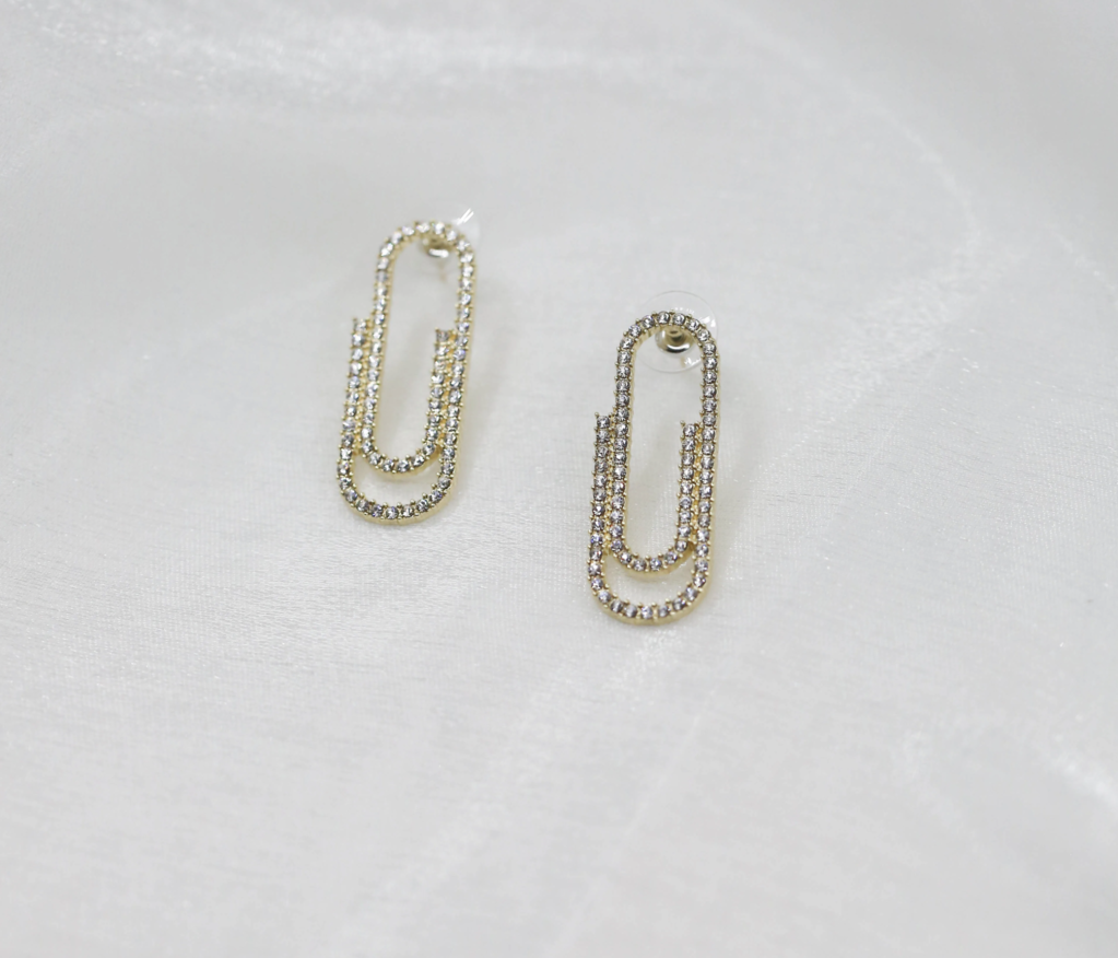 Paperclip Diamond Earrings