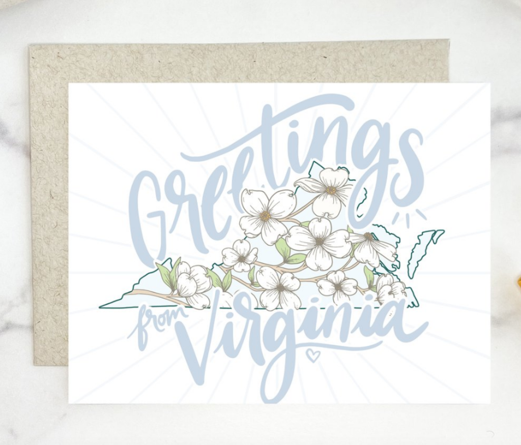 Greetings From Virginia Dogwood Card