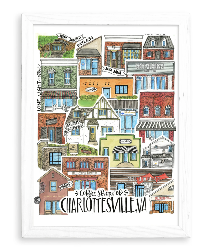 Coffee Shops of Charlottesville Print