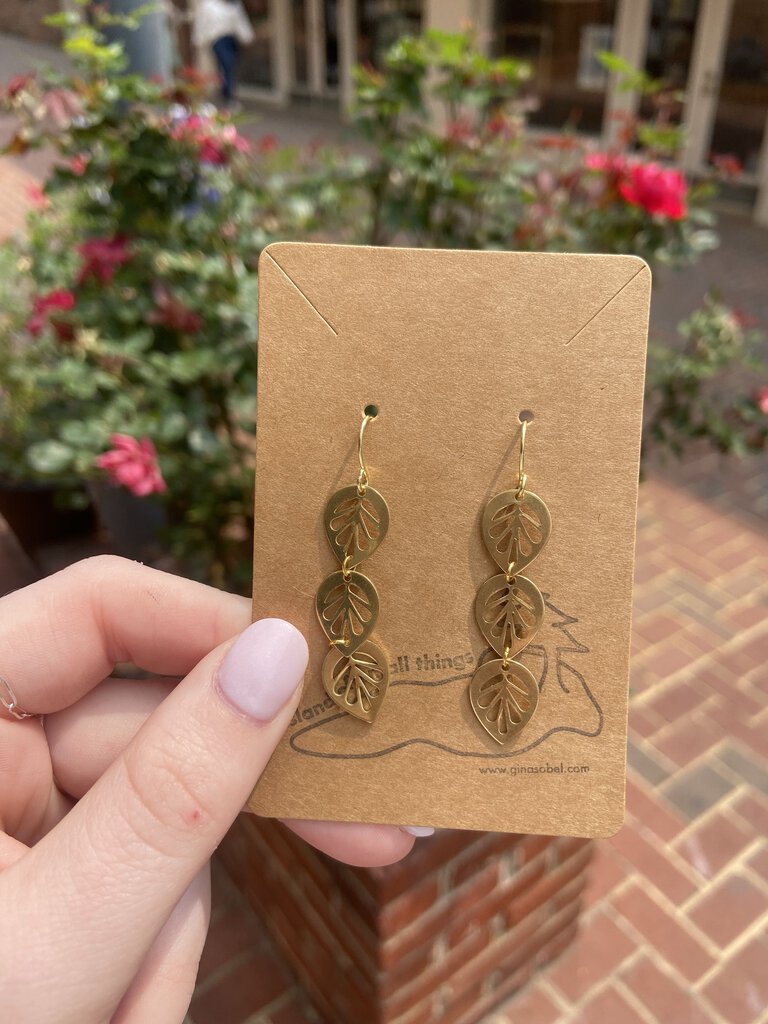 3-Leaf Drop Earrings