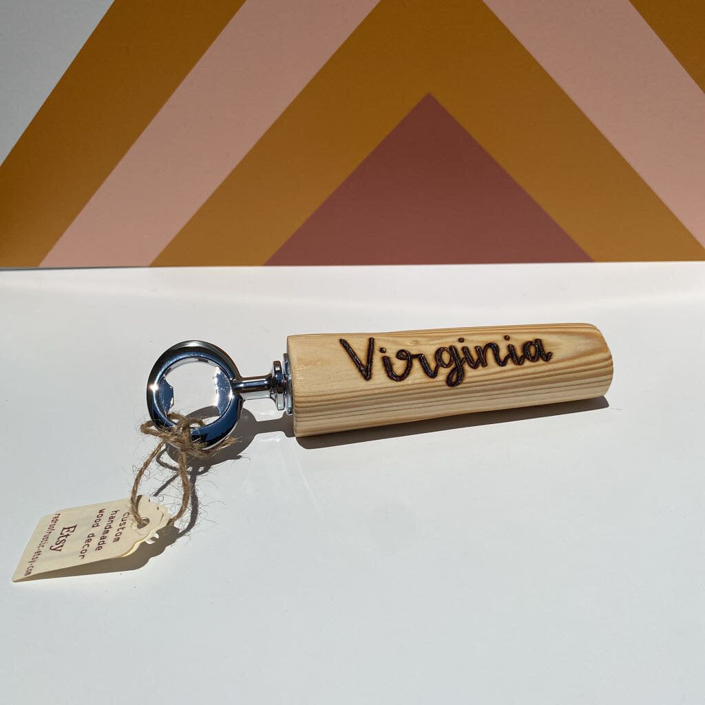 "Virginia" Calligraphy Bottle Opener