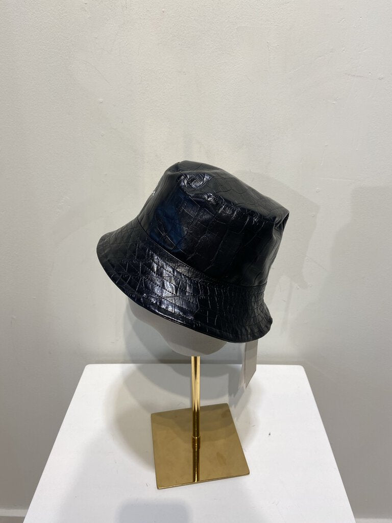 Faux Croc Leather Bucket Hat