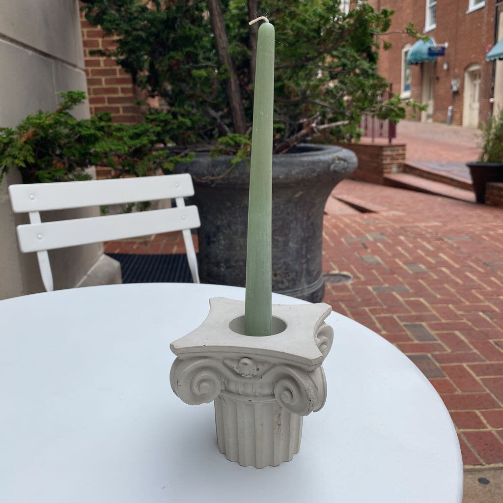 Concrete Roman Candle Holder w/ Stick Candle