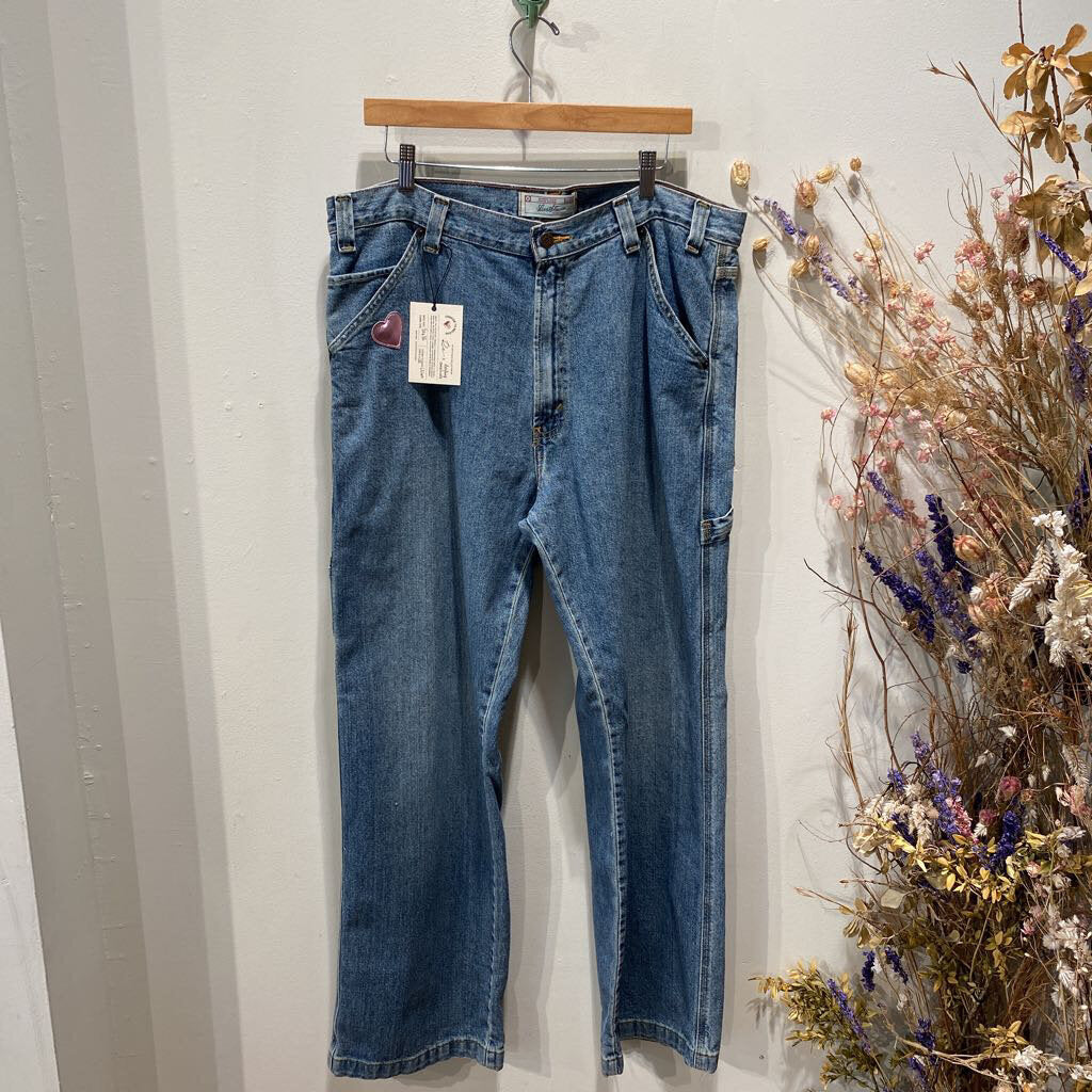 Reloved Vintage Jeans with Puffy Hearts