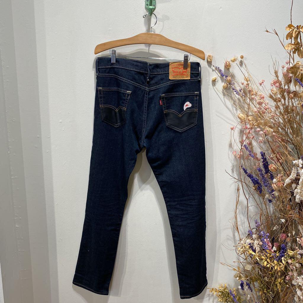 Reloved Levi's Jeans with Leather and Heart